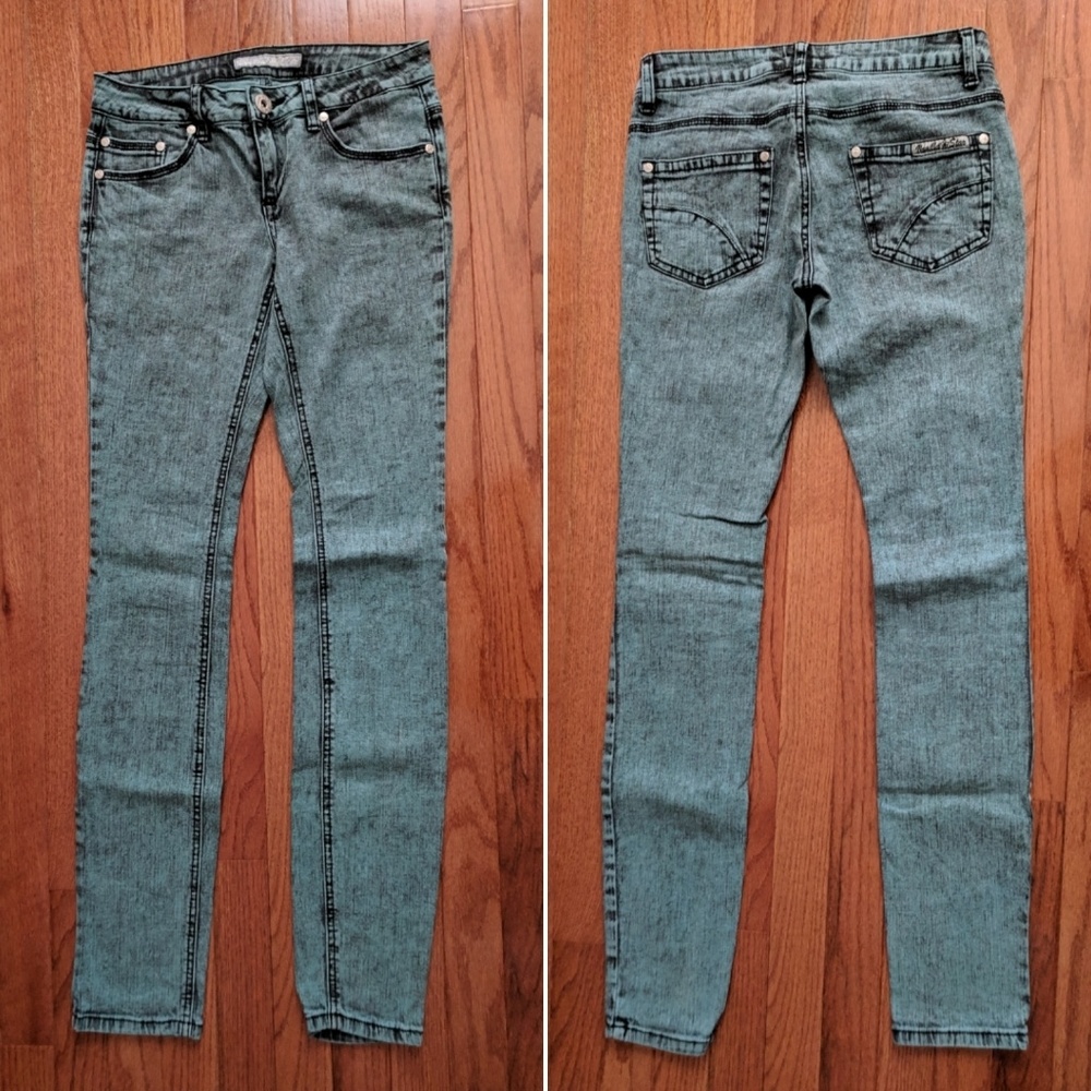 Turquoise skinny jeans